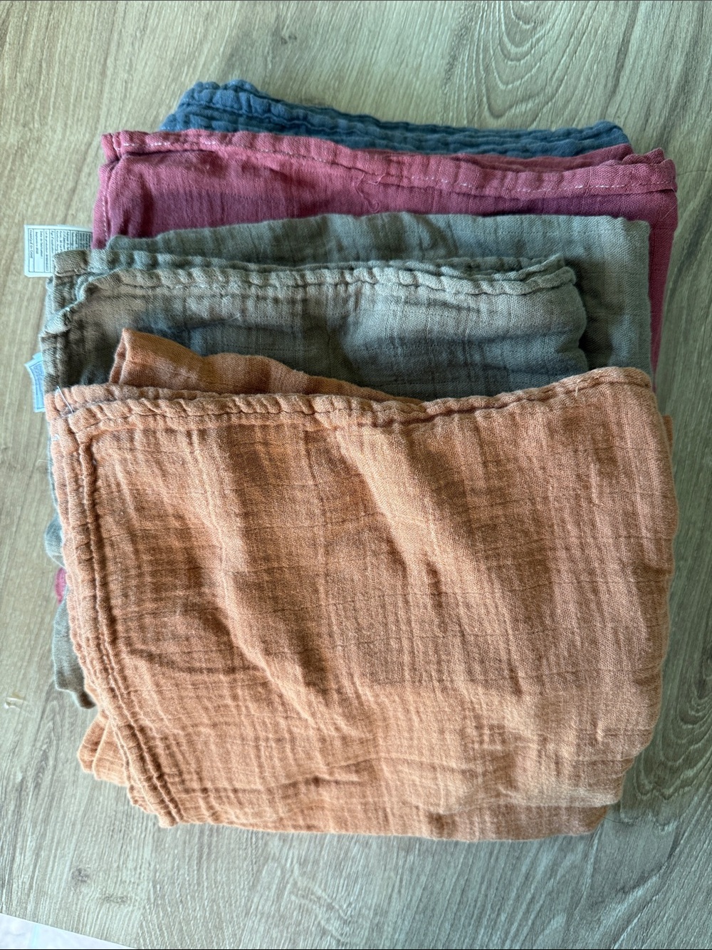 Muslin Swaddle Cloths - Rust, Taupe, Mauve, Blue